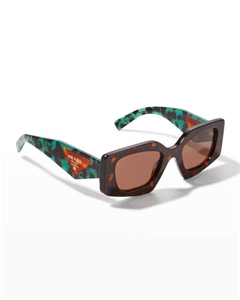 prada 54mm rectangular sunglasses|Prada rectangle acetate sunglasses.